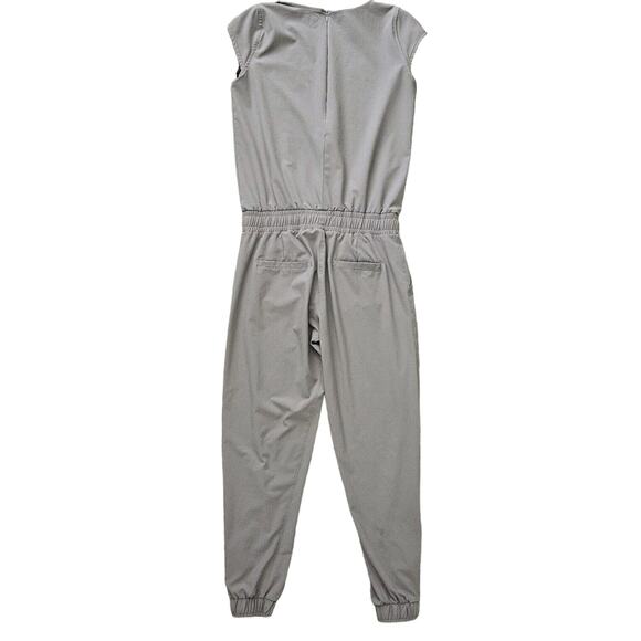 Albion (Womens Size XS) Jumpsuit Gray Cap Sleeve Trim Jogger Leg Ankle Zipper - Picture 5 of 8